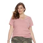 Plus Size Sonoma Goods For Life&trade; Essential V-neck Tee, Women's, Size: 3xl, Med Pink
