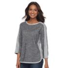 Women's Cathy Daniels Colorblocked Knit Top, Size: Xl, Black