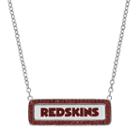Washington Redskins Bar Link Necklace - Made With Swarovski Crystals, Women's, Size: 18, Red