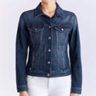 Women's Rock & Republic&reg; Faded Denim Jacket, Size: Large, Dark Blue