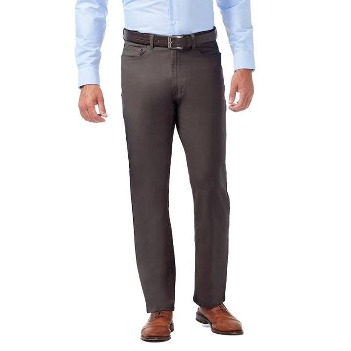 Men's J.m. Haggar Premium Relaxed-fit Stretch 5-pocket Pants, Size: 44x30, Med Grey