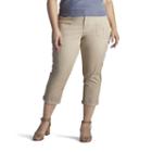 Plus Size Lee Presley Crop Cargo Pants, Women's, Size: 22 - Regular, Lt Brown