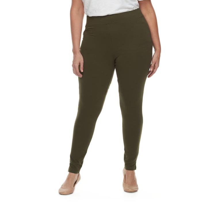 Plus Size Utopia By Hue Ankle Slit Leggings, Women's, Size: 1xl, Green Oth