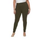 Plus Size Utopia By Hue Ankle Slit Leggings, Women's, Size: 1xl, Green Oth