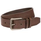 Men's Bill Adler Double Loop-stitched Leather Belt, Size: 34, Brown