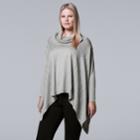 Plus Size Simply Vera Vera Wang Lightweight Sweater Poncho, Women's, Size: 2xl, Med Grey