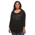 Plus Size Apt. 9&reg; Scoopneck Top & Tank Set, Women's, Size: 3xl, Black