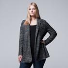 Plus Size Simply Vera Vera Wang Simply Separates Marled Blazer, Women's, Size: 3xl, Med Grey