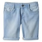 Girls 7-16 & Plus Size So&reg; Cuffed Denim Bermuda Shorts, Girl's, Size: 12 1/2, Dark Blue