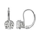 Forever Brilliant 14k White Gold 2-ct. T.w. Round-cut Lab-created Moissanite Drop Earrings, Women's