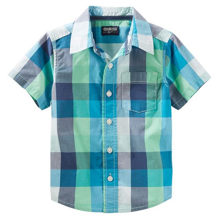 Boys 4-8 Oshkosh B'gosh&reg; Buffalo Check Short-sleeved Button-front Shirt, Boy's, Size: 7, Ovrfl Oth