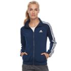 Women's Adidas Striped Track Jacket, Size: Medium, Blue (navy)