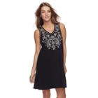 Petite Sonoma Goods For Life&trade; Embroidered Tank Dress, Women's, Size: Xl Petite, Black