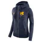 Women's Nike Michigan Wolverines Gym Vintage Hoodie, Size: Small, Blue (navy)