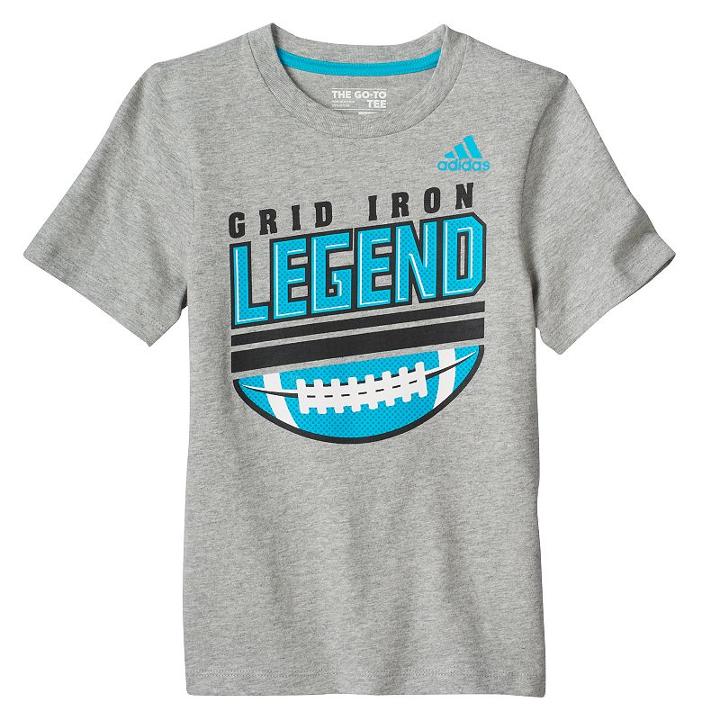 Boys 4-7x Adidas Grid Iron Legend Football Graphic Tee, Boy's, Size: 4, Grey