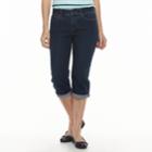 Women's Croft & Barrow&reg; Capri Jeans, Size: 10, Dark Blue