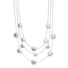 Two Tone Hammered Disc Multi Strand Necklace, Women's, Multicolor