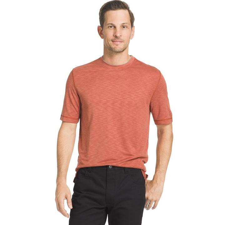 Big & Tall Van Heusen Classic-fit Slubbed Mock-layer Crewneck Tee, Men's, Size: 3xb, Orange Oth