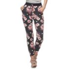 Juniors' Joe B Floral French Terry Jogger Pants, Teens, Size: Small, Black Multi