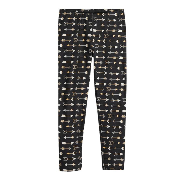 Girls 4-10 Jumping Beans&reg; Print Full-length Leggings, Size: 6, Black