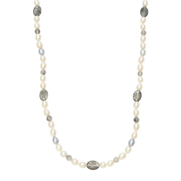Dyed Freshwater Cultured Pearl & Quartz Sterling Silver Necklace, Women's, Size: 36, Multicolor