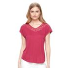 Women's Apt. 9&reg; Lace Dolman Tee, Size: Xxl, Pink