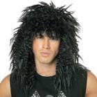 Adult 80's Rock Star Costume Wig, Men's, Black