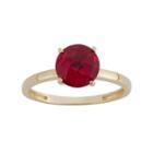 Lab-created Ruby 10k Gold Ring, Women's, Size: 7, Red