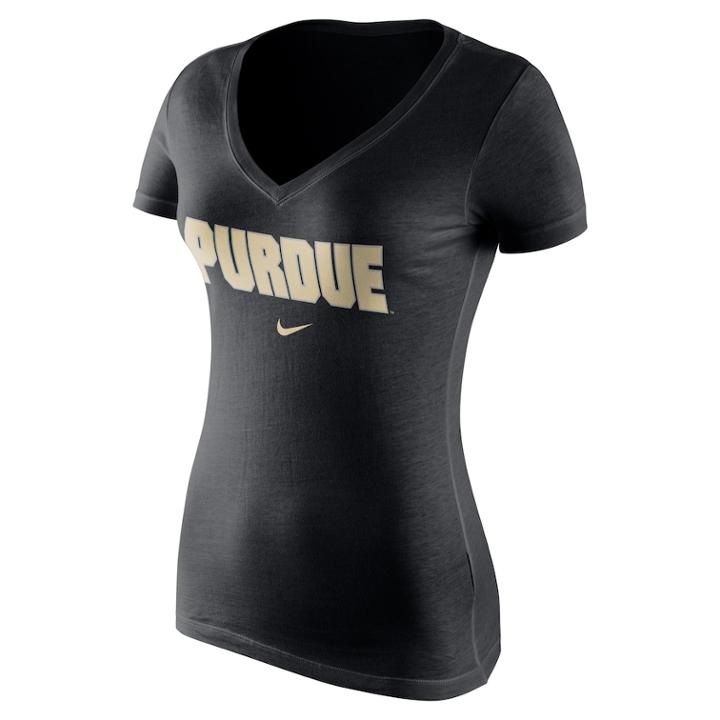 Women's Nike Purdue Boilermakers Wordmark Tee, Size: Medium, Black