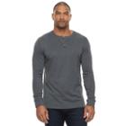 Big & Tall Apt. 9&reg; Premier Flex Slubbed Henley, Men's, Size: M Tall, Grey (charcoal)