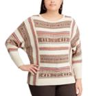 Plus Size Chaps Stripe Sweater, Women's, Size: 2xl, Lt Beige