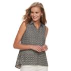 Women's Dana Buchman Sleeveless Splitneck Top, Size: Xxl, Beig/green (beig/khaki)