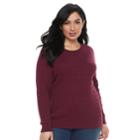 Plus Size Croft & Barrow&reg; Essential Cable-knit Sweater, Women's, Size: 3xl, Dark Red