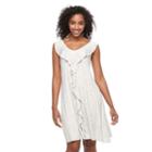 Women's Apt. 9&reg; Draped Ruffle Dress, Size: Medium, Beig/green (beig/khaki)