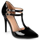 Journee Collection Tru Women's T-strap High Heels, Girl's, Size: Medium (10), Black