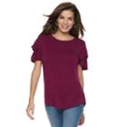 Women's Apt. 9&reg; Ruffle Tee, Size: Medium, Dark Red