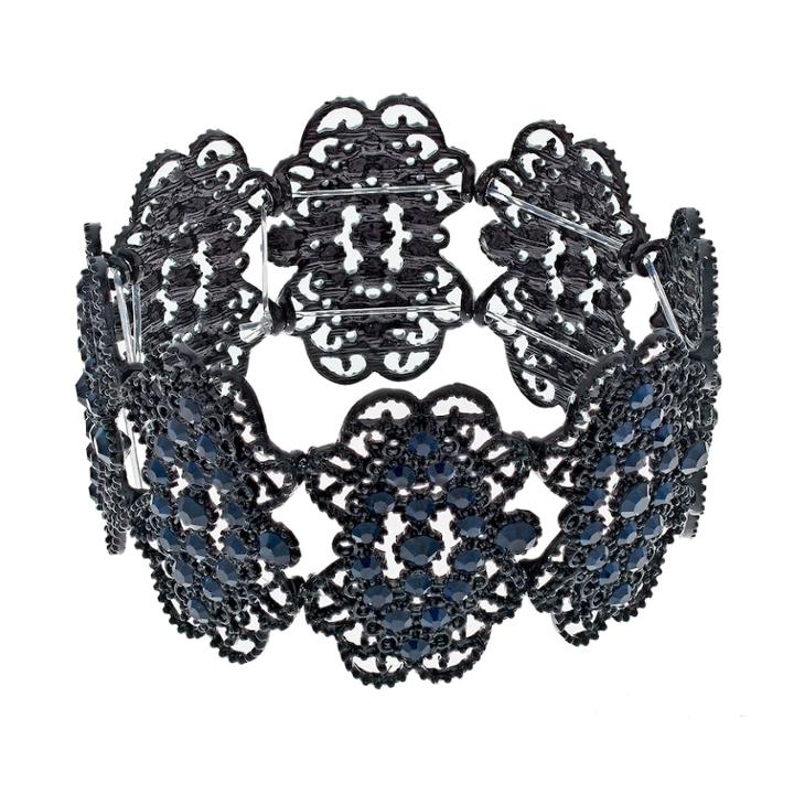 Blue Lace Motif Stretch Bracelet, Women's