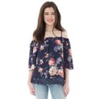 Juniors' Iz Byer California Lace Hem Off Shoulder Top, Girl's, Size: Large, Ovrfl Oth