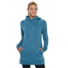 Women's Tek Gear&reg; Fleece Raglan Tunic Hoodie, Size: Large, Dark Blue