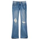 Girls Plus Size Mudd&reg; Double Button Crochet Lace Skinny Boot Jeans, Size: 12 1/2, Blue Other