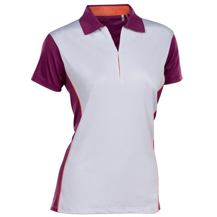 Women's Nancy Lopez Bee Short Sleeve Golf Polo, Size: Medium, Dark Pink