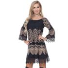 Women's White Mark Scroll Off-the-shoulder Dress, Size: Xl, Brown