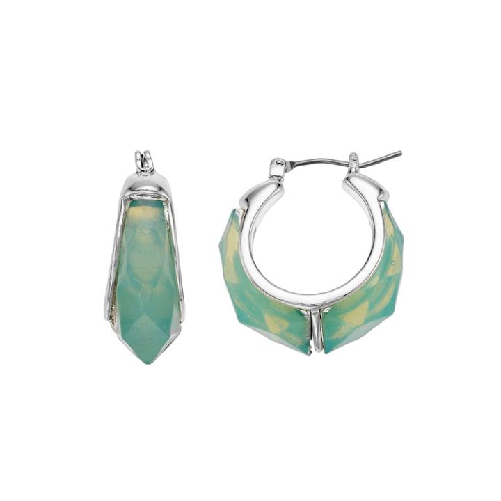 Napier Rectangle Nickel Free Hoop Earrings, Women's, Blue