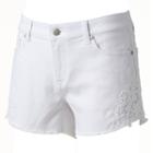 Women's Lc Lauren Conrad Crochet Jean Shorts, Size: 10, White