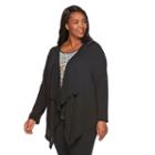 Plus Size Dana Buchman Mock-layer Flyaway Cardigan, Women's, Size: 1xl, Med Beige