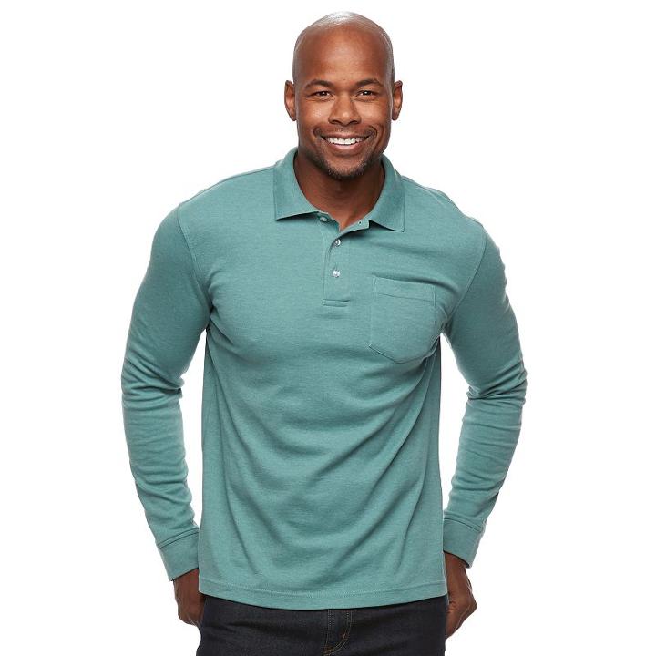 Men's Croft & Barrow&reg; Classic-fit Stretch Interlock Polo, Size: Large, Lt Green