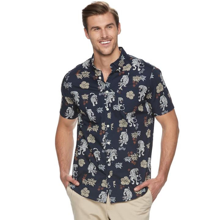 Big & Tall Urban Pipeline&reg; Awesomely Soft Ultimate Regular-fit Button-down Shirt, Men's, Size: L Tall, Blue