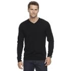 Men's Apt. 9&reg; Modern-fit 12gg Merino V-neck Sweater, Size: Large, Black
