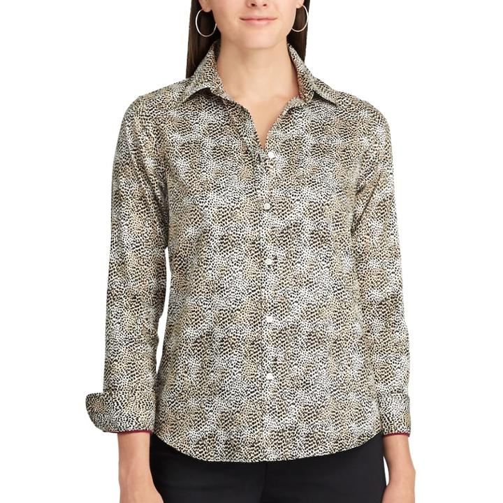 Petite Chaps No Iron Shirt, Women's, Size: S Petite, White