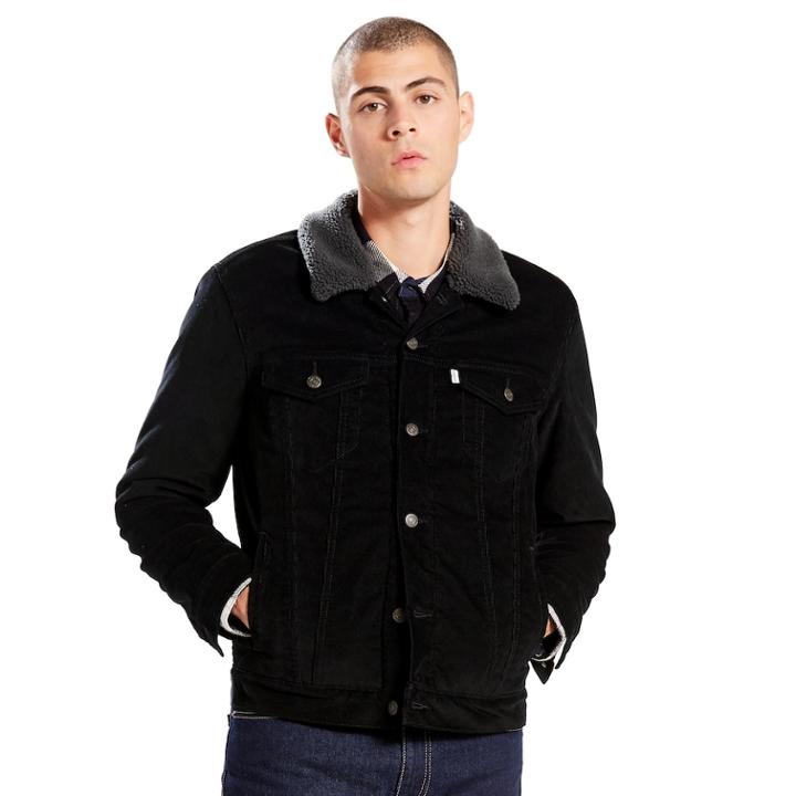 Men's Levi's&reg; Button-down Denim Jacket, Size: Large, Black